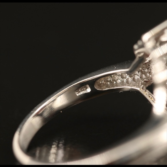 Vintage Sterling Mahogany Obsidian White Topaz Teardrop Pendant and Square Ring - Picture 9 of 9